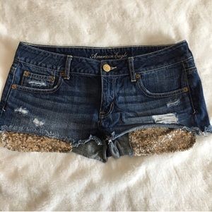 American Eagle Shorts - Gold Sequins